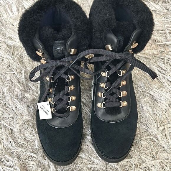 NWOB Cole Haan Zerogrand Explore Upstate Waterproof Hiker Boots in Black sz 8.5 - Picture 6 of 12